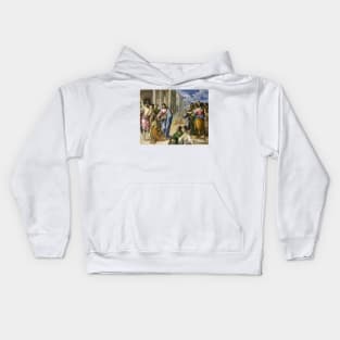 Christ Healing the Blind by El Greco Kids Hoodie